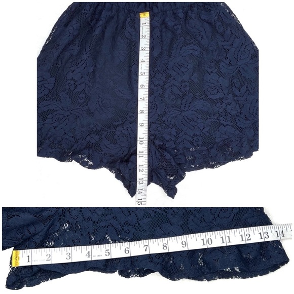 ❌SOLD❌ Abercrombie & Fitch Lace Ruffle Detail Romper, Navy Blue, Medium - Picture 13 of 17